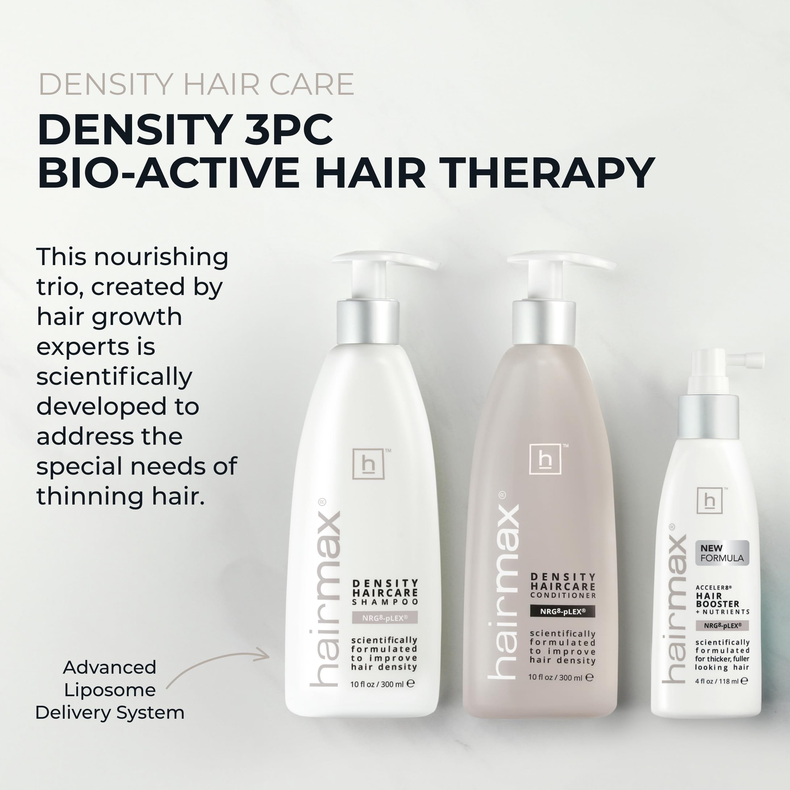 Hairmax Density Haircare Set: Shampoo, Conditioner & Booster for Thinning Hair
