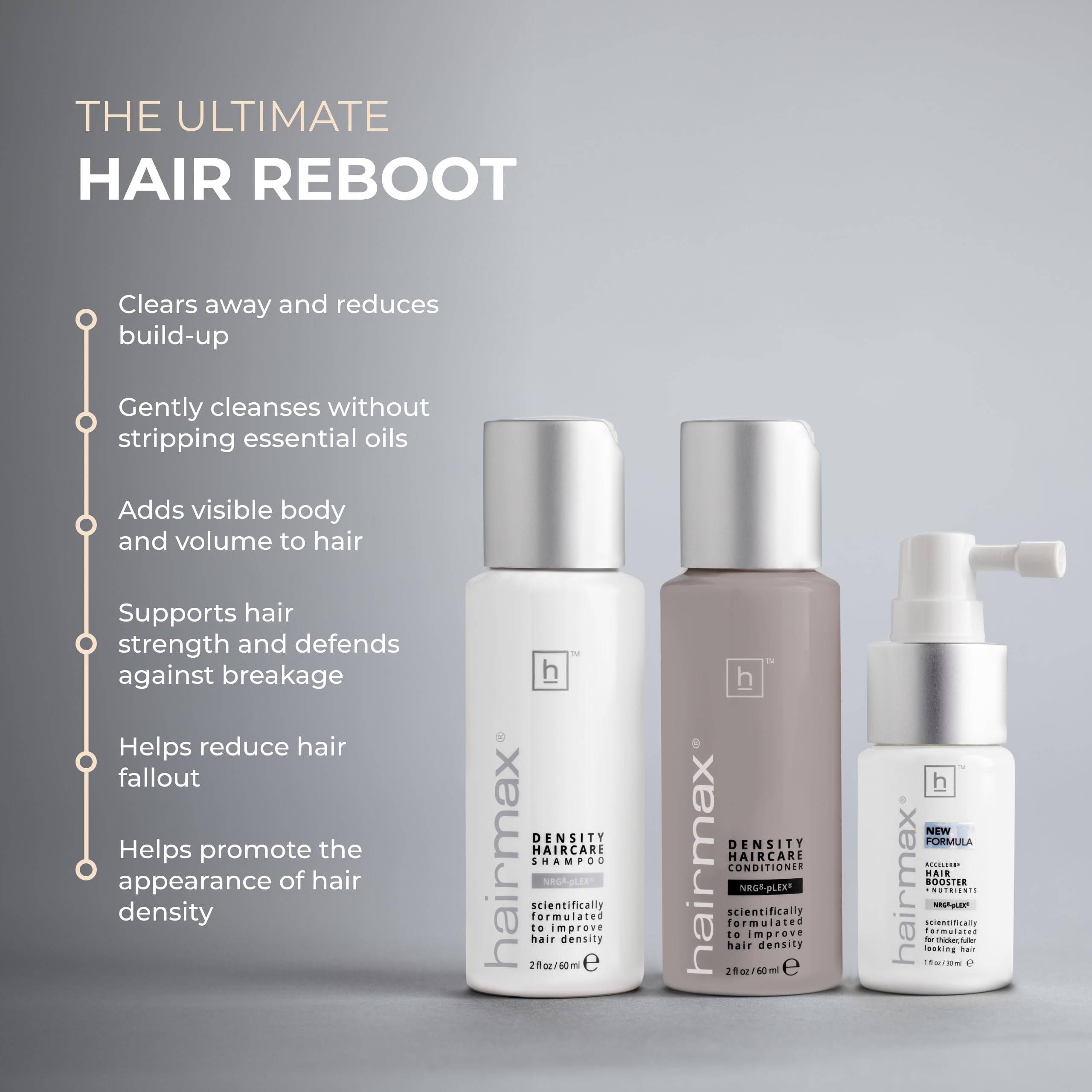 Hairmax Density Hair Care Set – Thickening Shampoo, Conditioner & Hair Booster