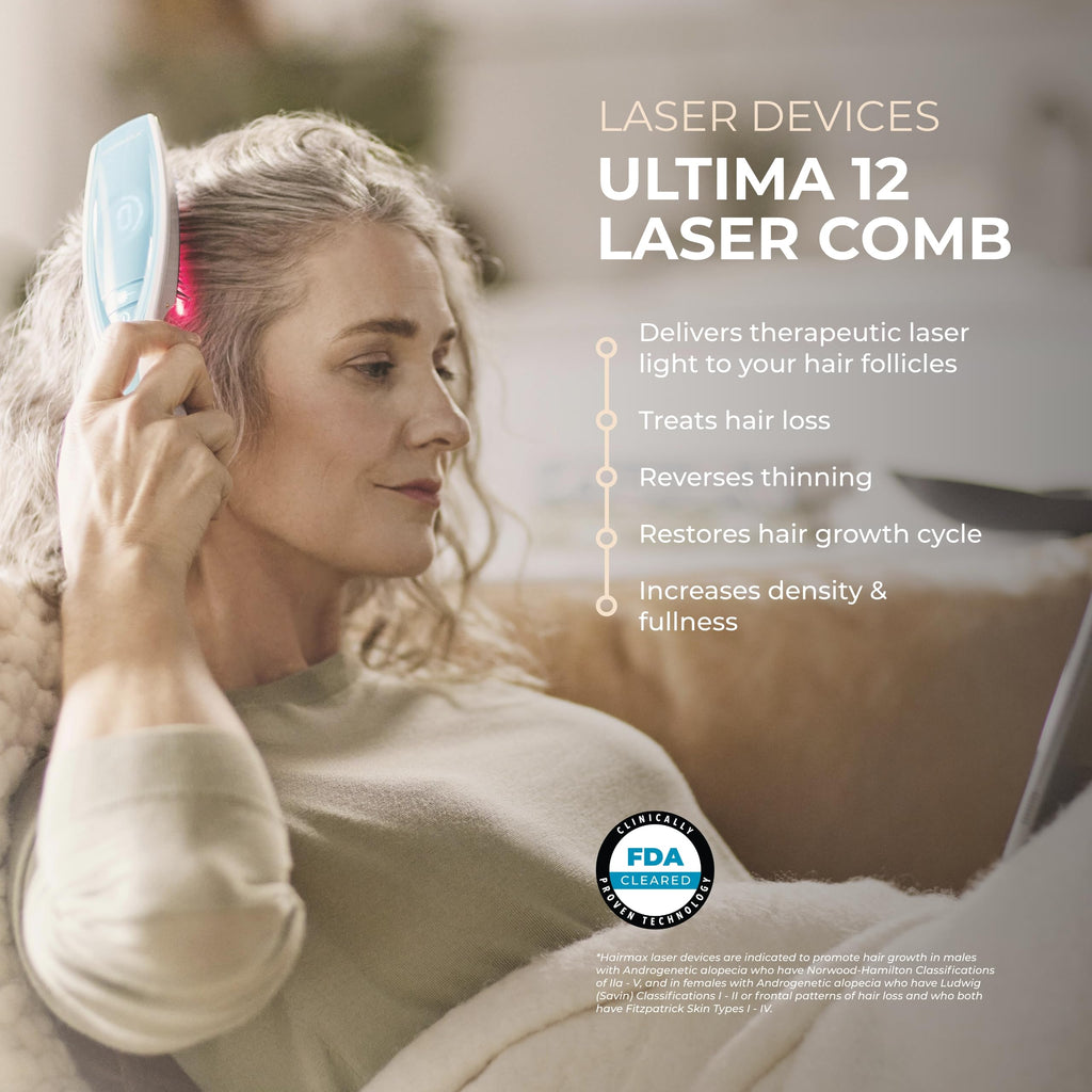 Hairmax Ultima 12 LaserComb – FDA Cleared Cordless Hair Growth Device