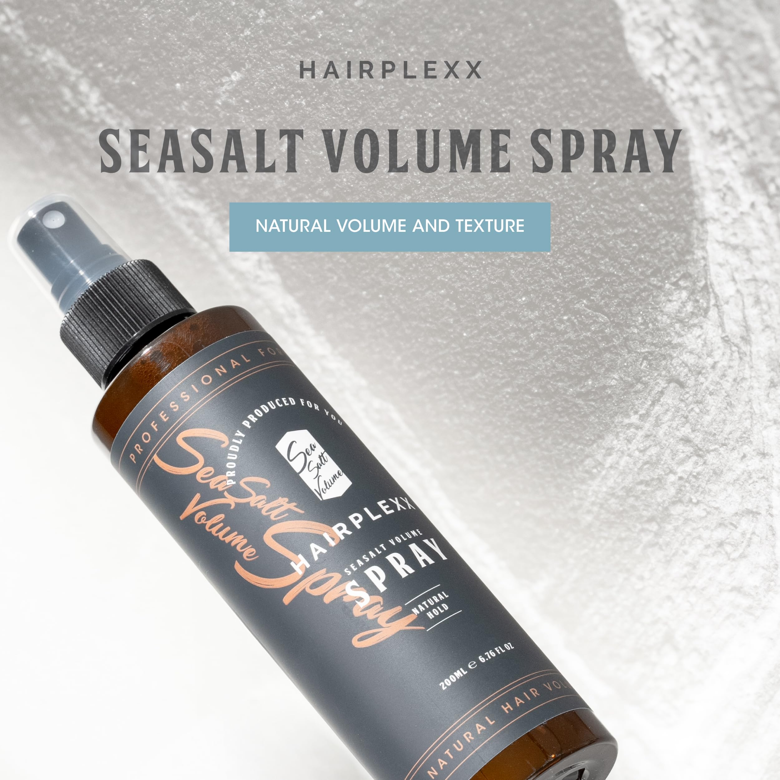Hairplexx Sea Salt Volume Hair Spray – Natural Thickening, Matte Finish, UV Protection, Paraben Free (6.76 oz, Ocean Fresh)