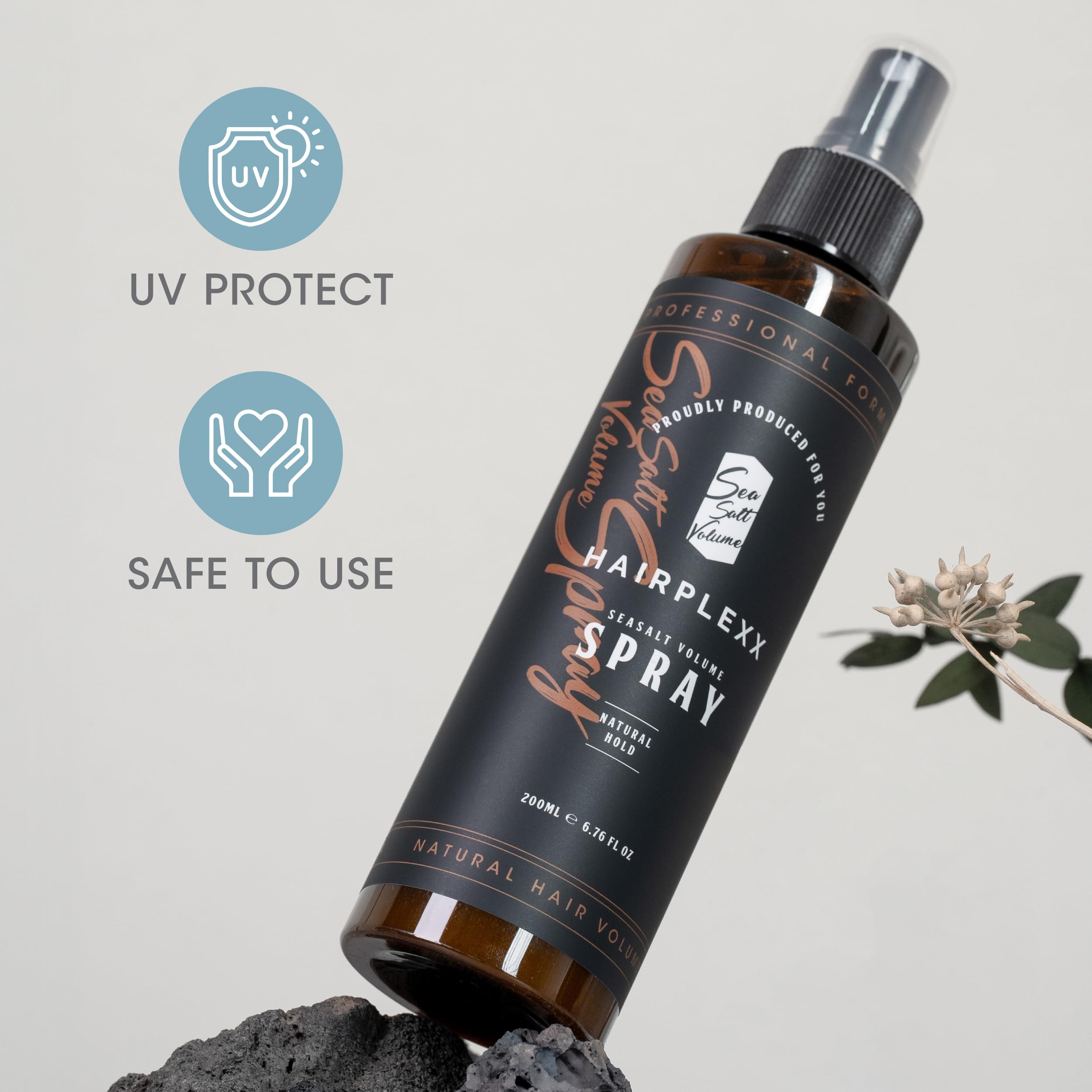 Hairplexx Sea Salt Volume Spray – Natural Thick Look, Matte Finish, UV Protection | Paraben Free (6.76 Fl Oz x2, Ocean Fresh)