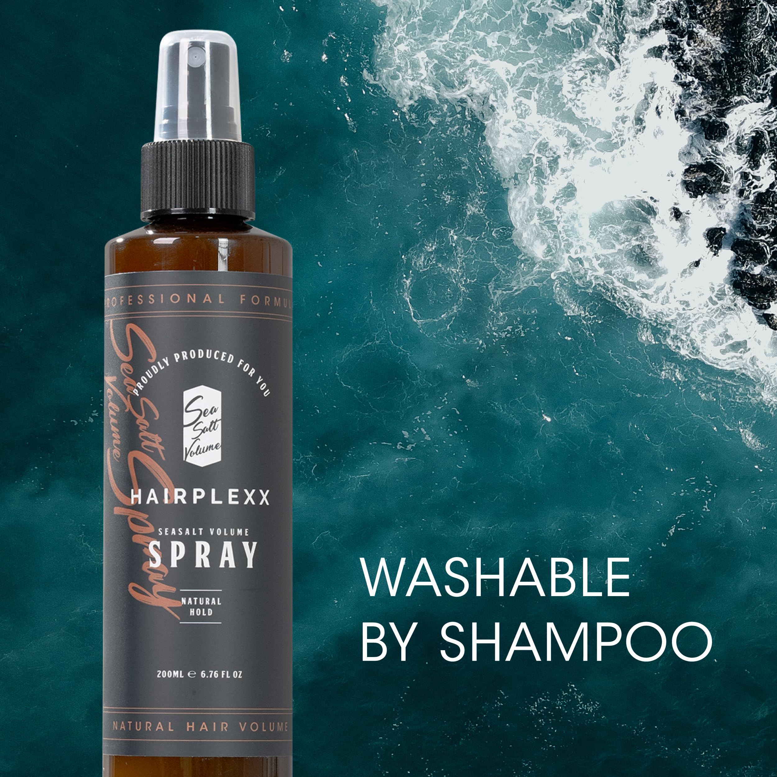 Hairplexx Sea Salt Volume Spray – Natural Thick Look, Matte Finish, UV Protection | Paraben Free (6.76 Fl Oz x2, Ocean Fresh)