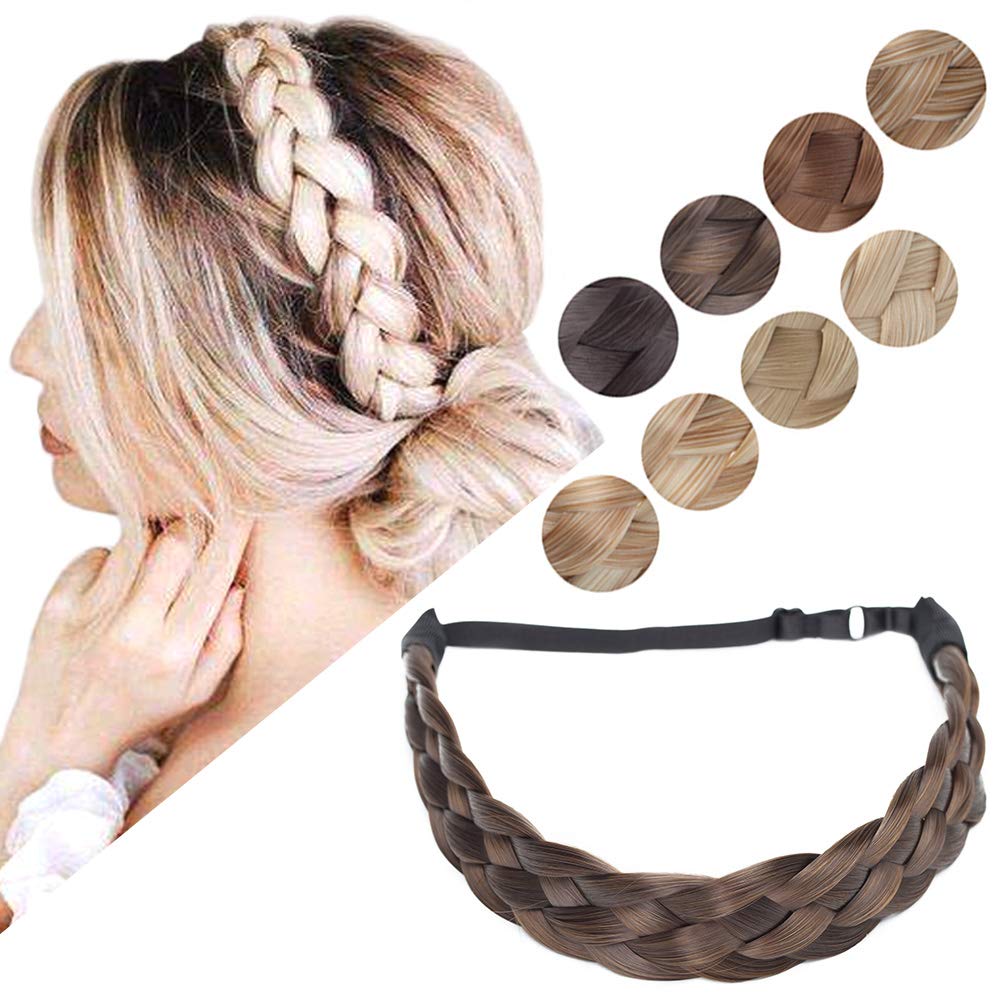 Hairro Braided Headband - Ash Brown 5-Strand Plaited Braid, 50g
