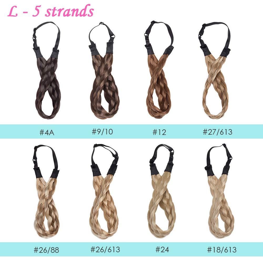 Hairro Braided Headband - Ash Brown 5-Strand Plaited Braid, 50g