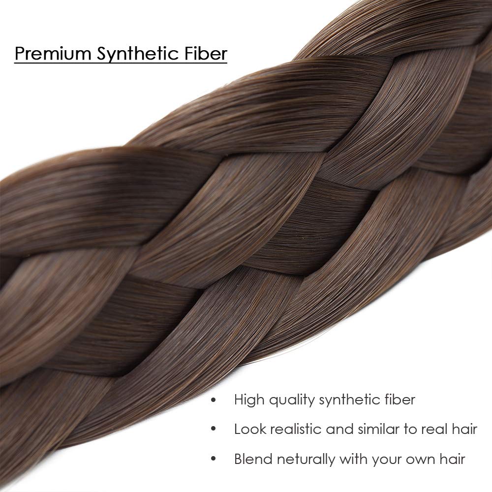 Hairro Braided Headband - Ash Brown 5-Strand Plaited Braid, 50g