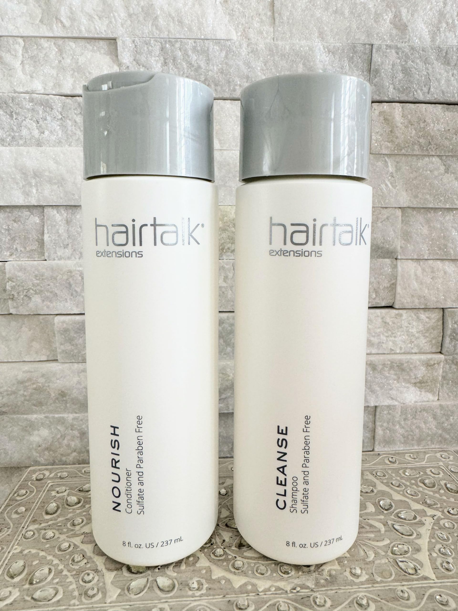 Hairtalk Extensions Cleanse Shampoo + Nourish Conditioner Duo — Sulfate & Paraben Free