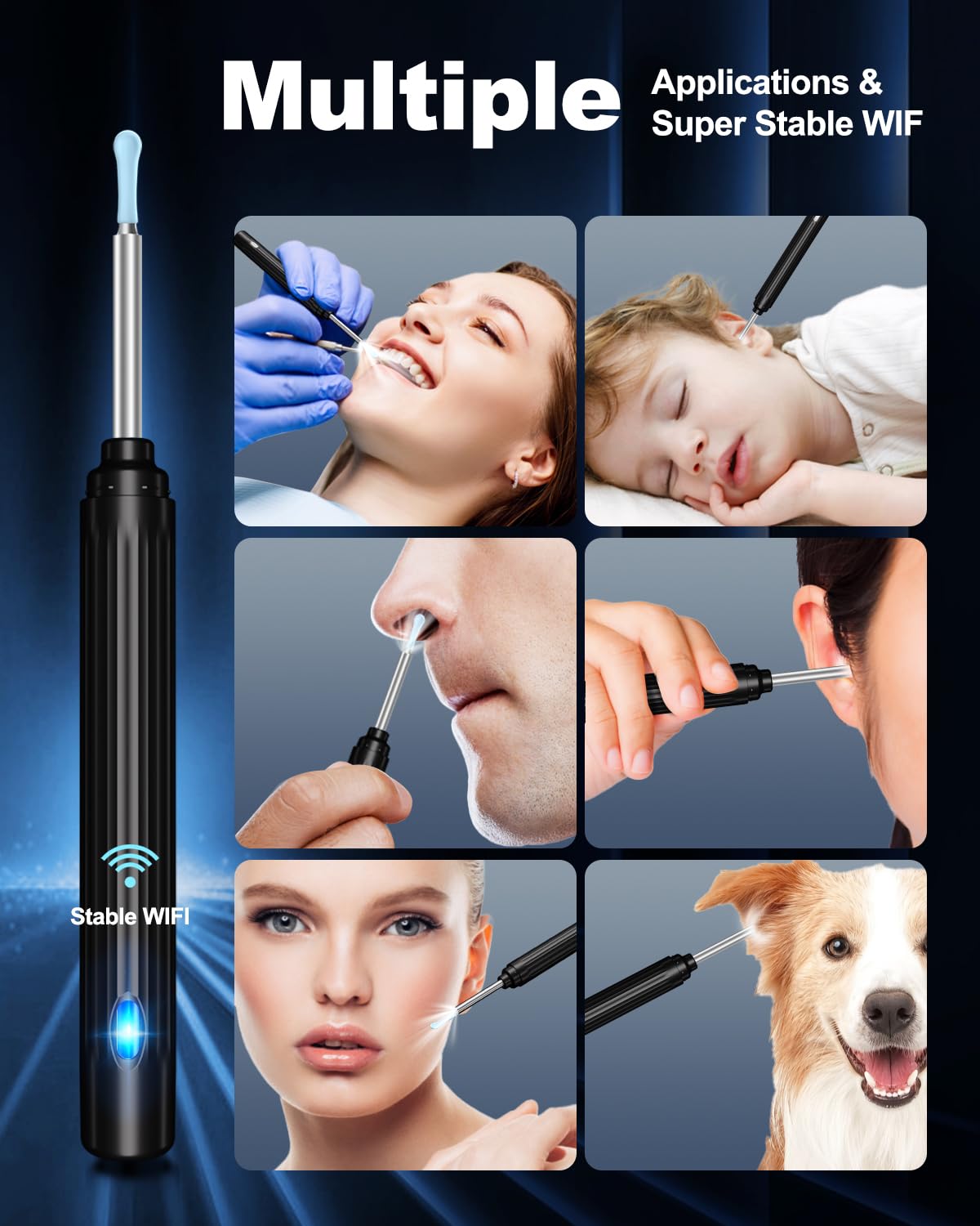 HaYiue Ear Wax Removal Kit with 1296P HD Otoscope & Lights