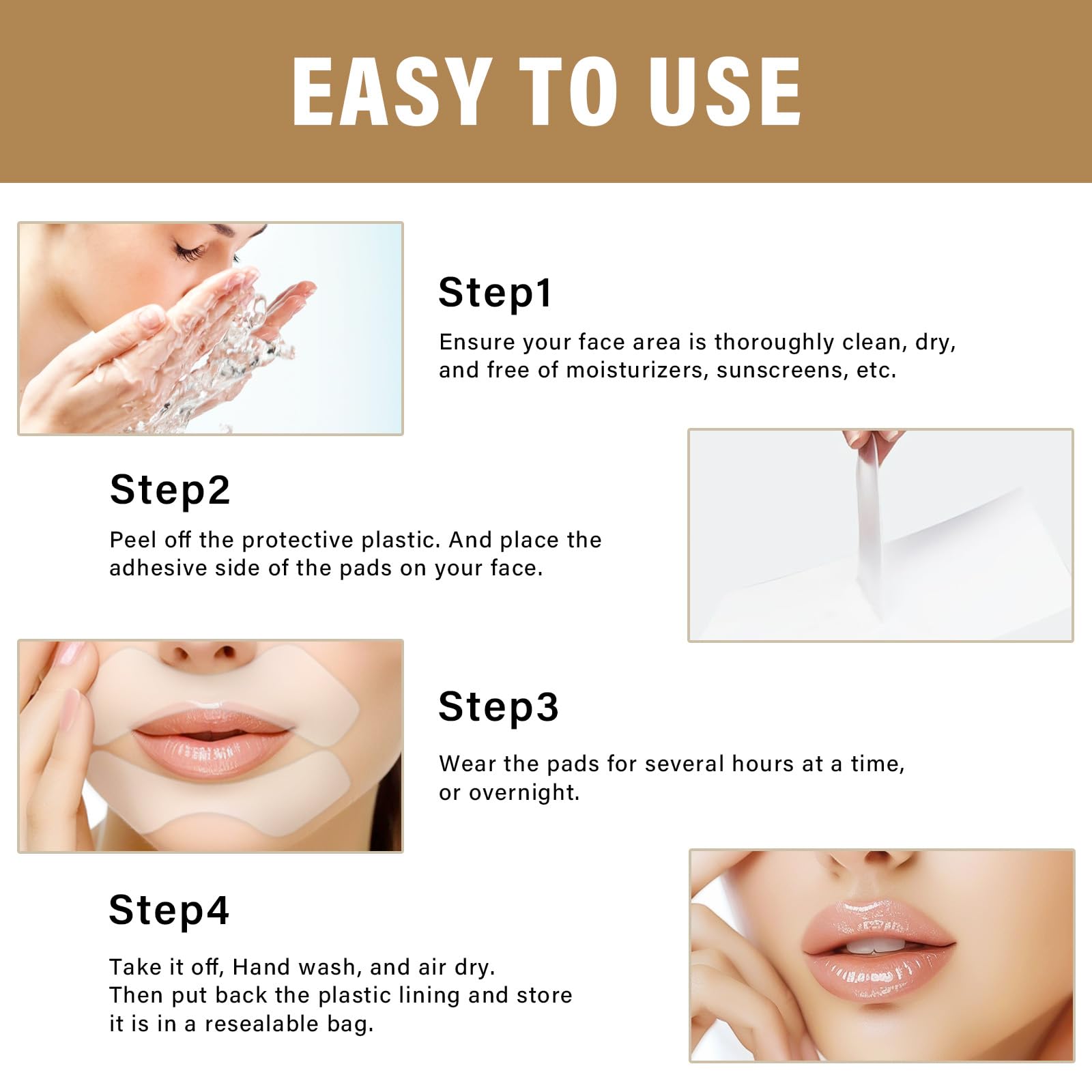 Hajoyful Lip Wrinkle Patches – Smooth Fine Lines with Silicone & Collagen