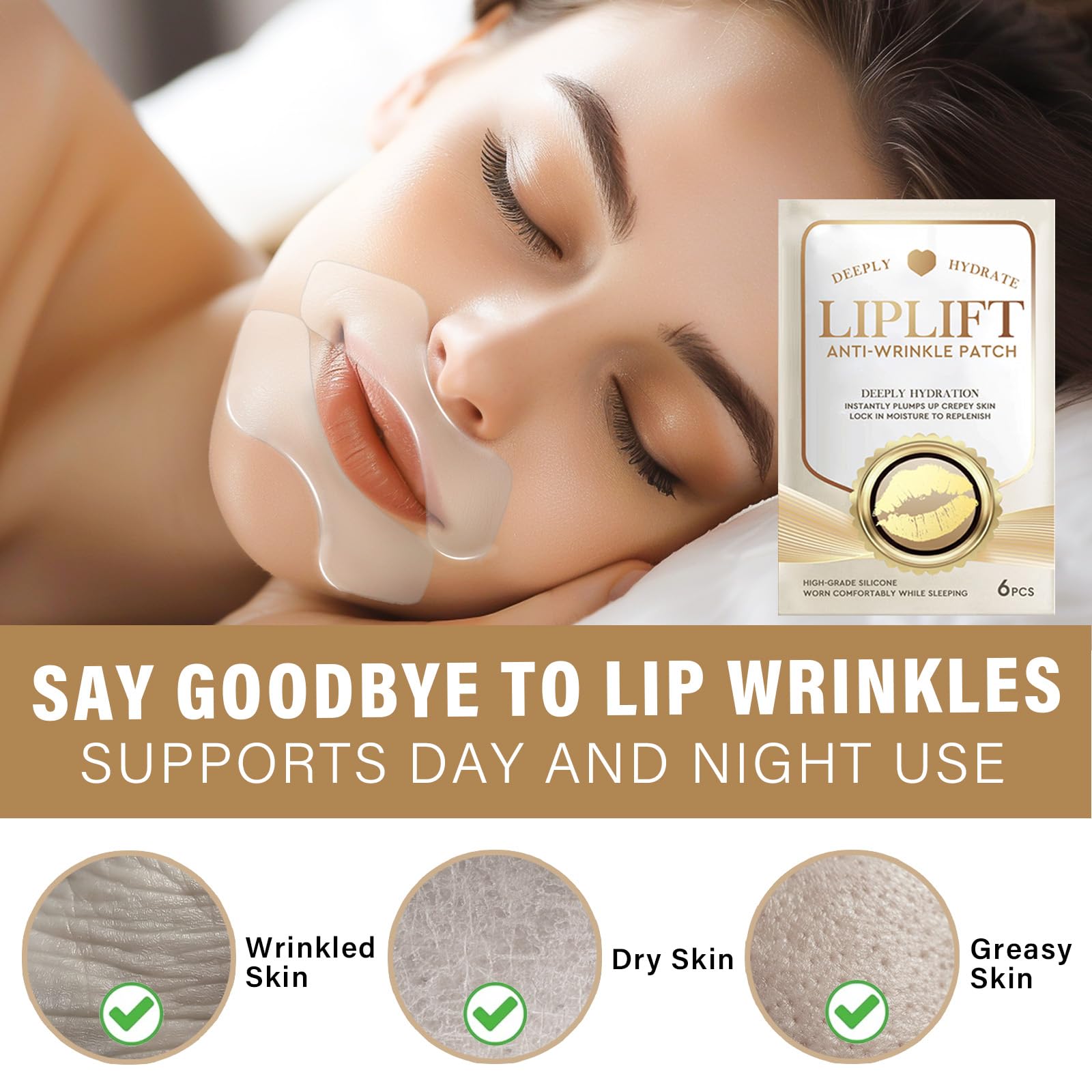 Hajoyful Lip Wrinkle Patches – Smooth Fine Lines with Silicone & Collagen