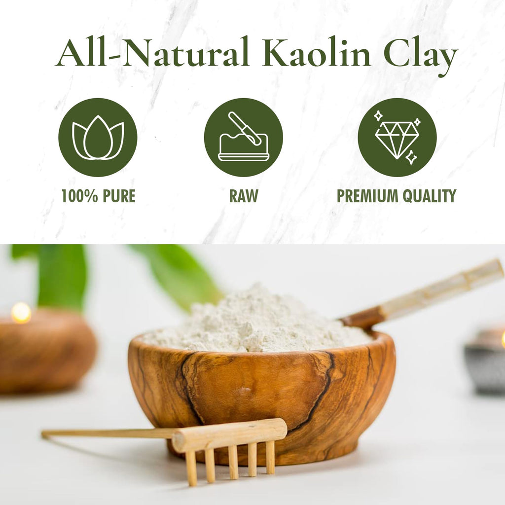 HalalEveryday White Kaolin Clay Powder – 2 lb Cosmetic Grade, 100% Natural for DIY Masks, Soap Making & Bath Bombs