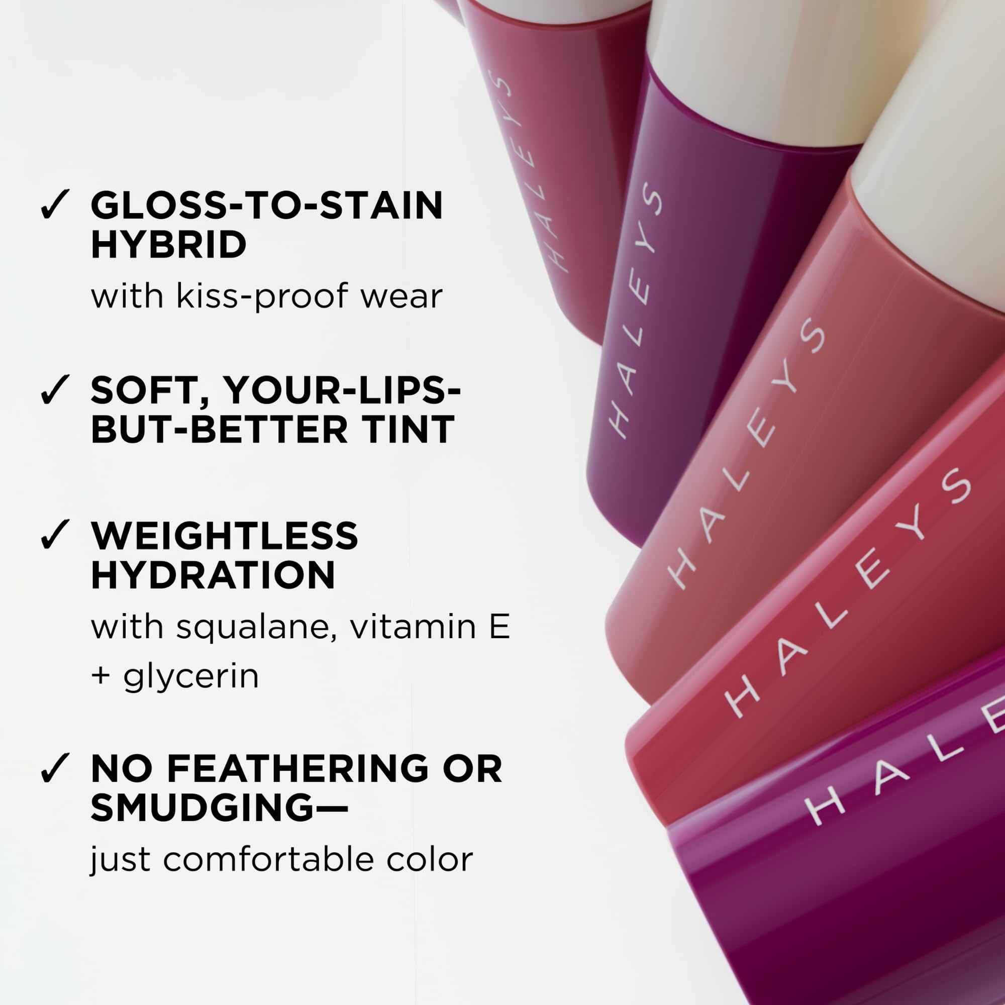 HALEYS Re-dew Lip Gloss to Stain – Hydrating Kiss-Proof Hybrid with Vegan Squalane & Vitamin E (Crush)