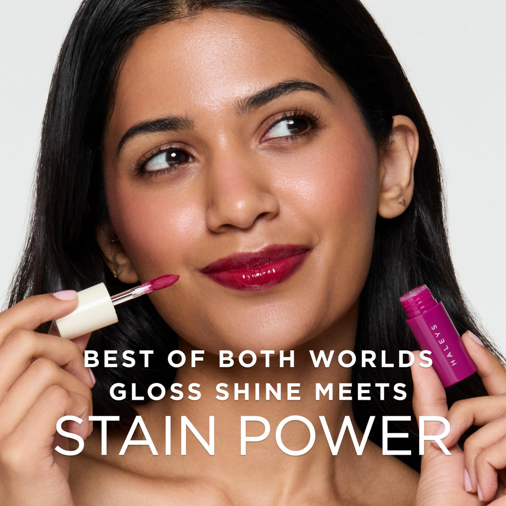 HALEYS Re-dew Lip Gloss to Stain – Hydrating Kiss-Proof Hybrid with Vegan Squalane & Vitamin E (Crush)
