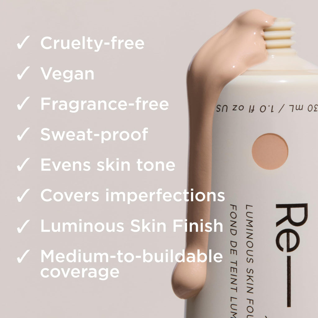 HALEYS Re-form Luminous Skin Foundation 6.5 | Vegan, Cruelty-Free, All-Day Wear