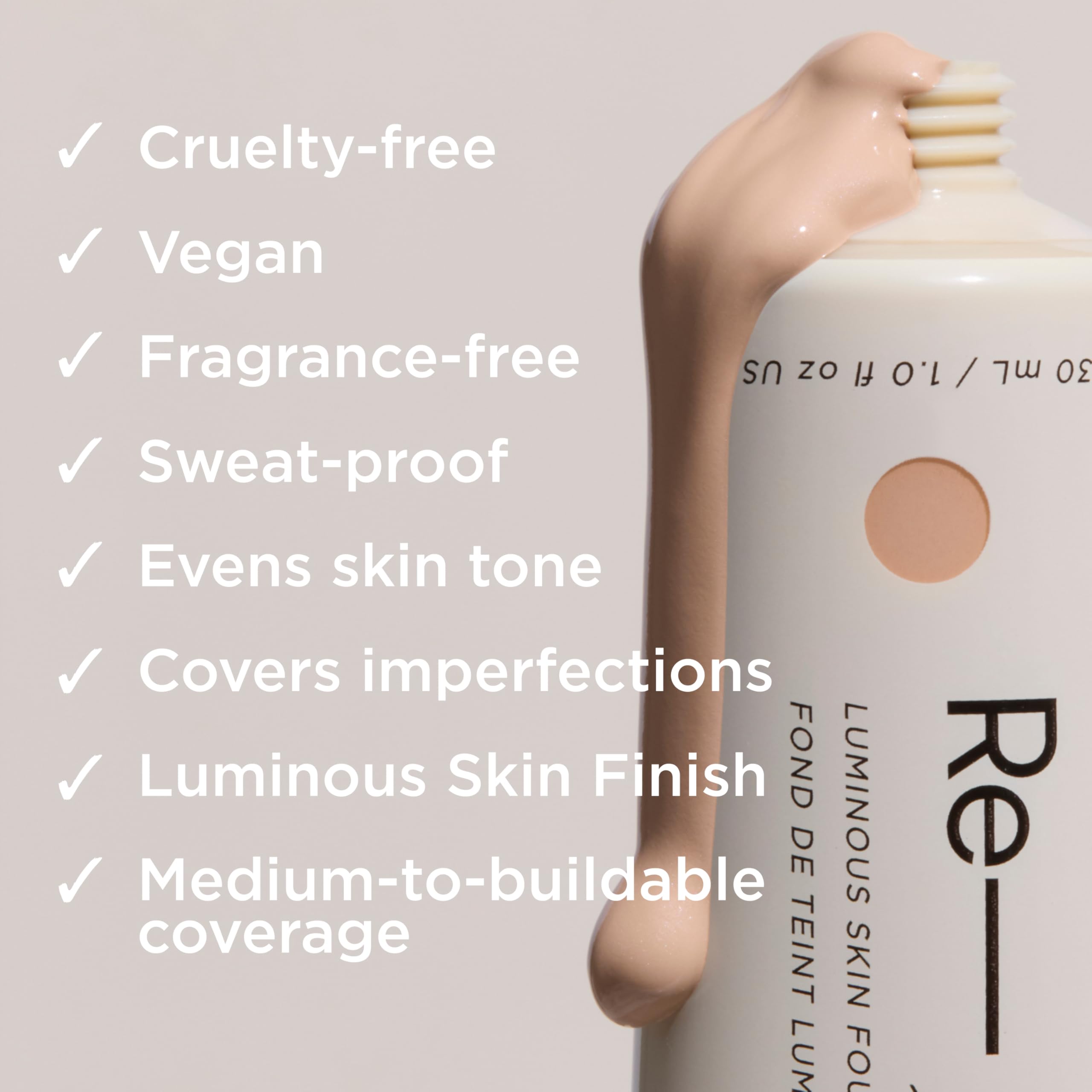 HALEYS Re-form Luminous Skin Foundation — Vegan, Cruelty-Free, Buildable Coverage & All-Day Wear