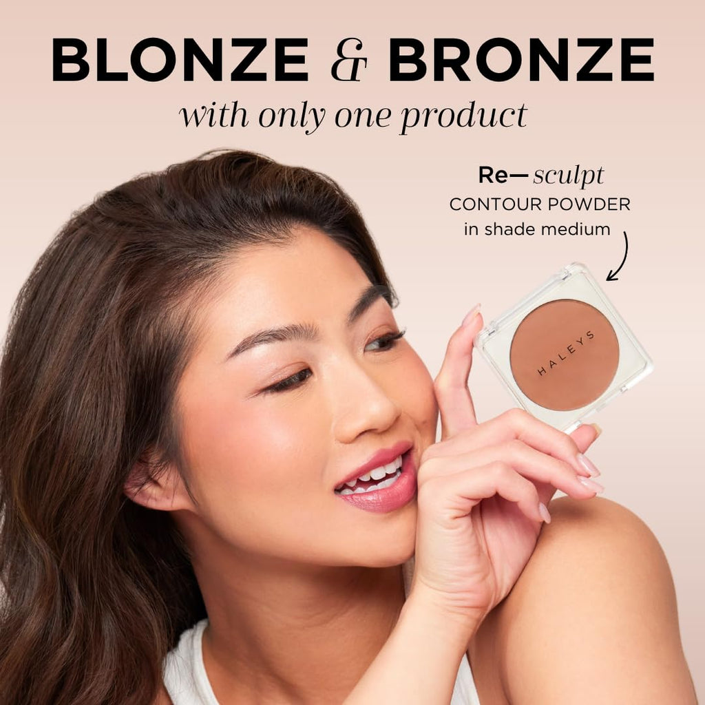 HALEYS Re-sculpt Smoothing Contour Powder (Medium) – Lightweight, Non-Caking, Shea Butter & Chamomile Infused