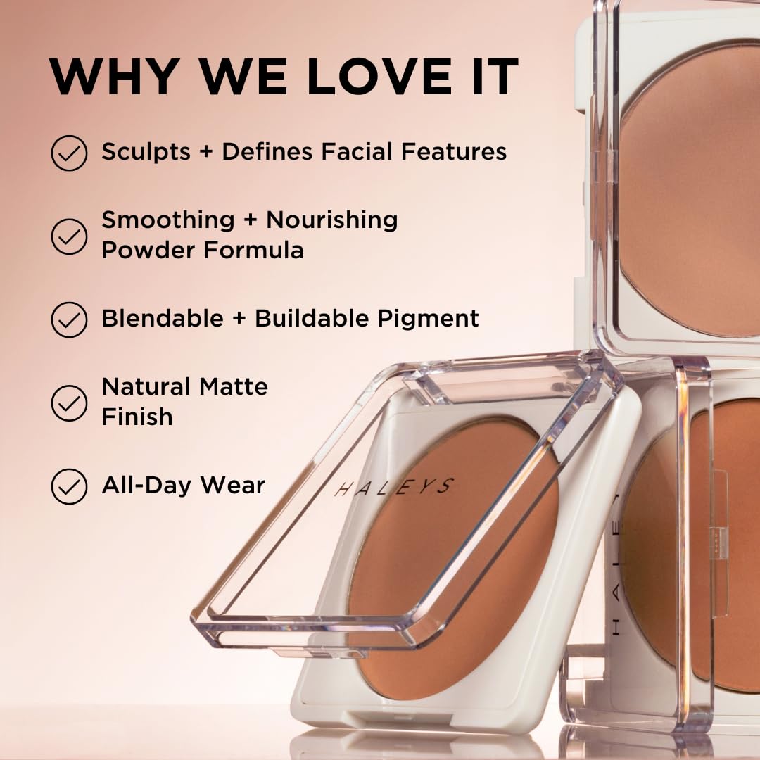 HALEYS Re-sculpt Smoothing Contour Powder (Medium) – Lightweight, Non-Caking, Shea Butter & Chamomile Infused