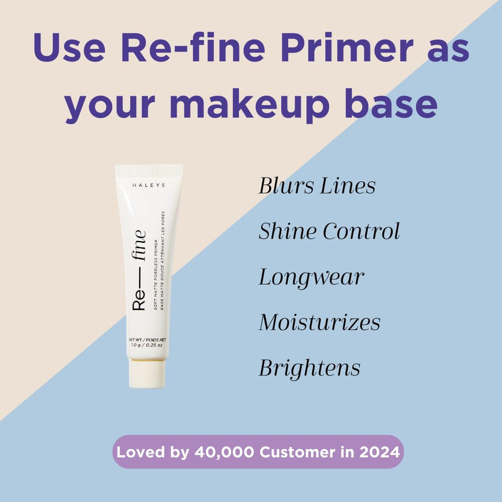HALEYS Re-set Full Coverage Matte Foundation + Re-fine Primer | Oil-Free, Long-Lasting
