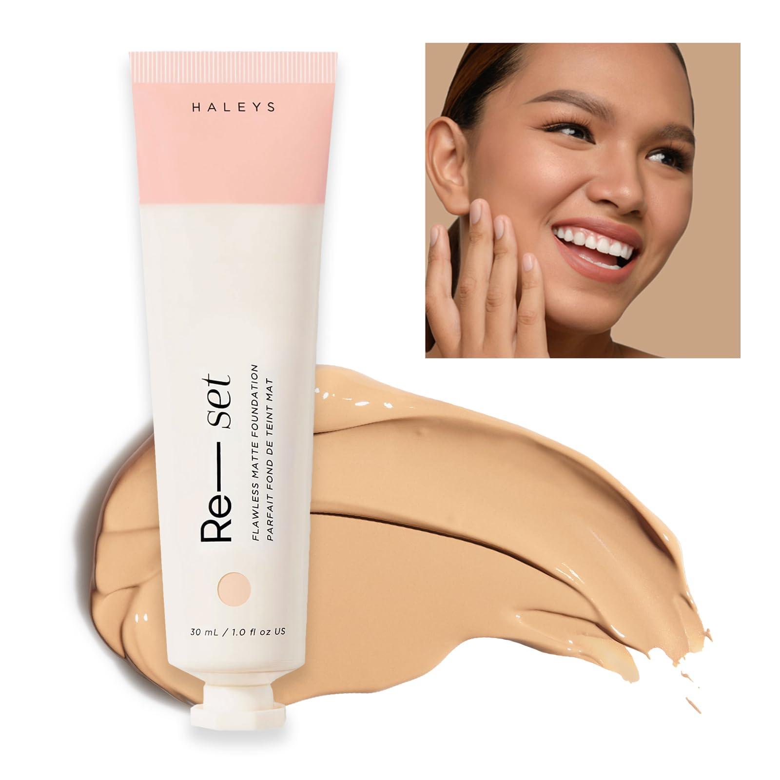 HALEYS Re-set Full Coverage Matte Foundation – Vegan, Oil-Free, Long-Lasting