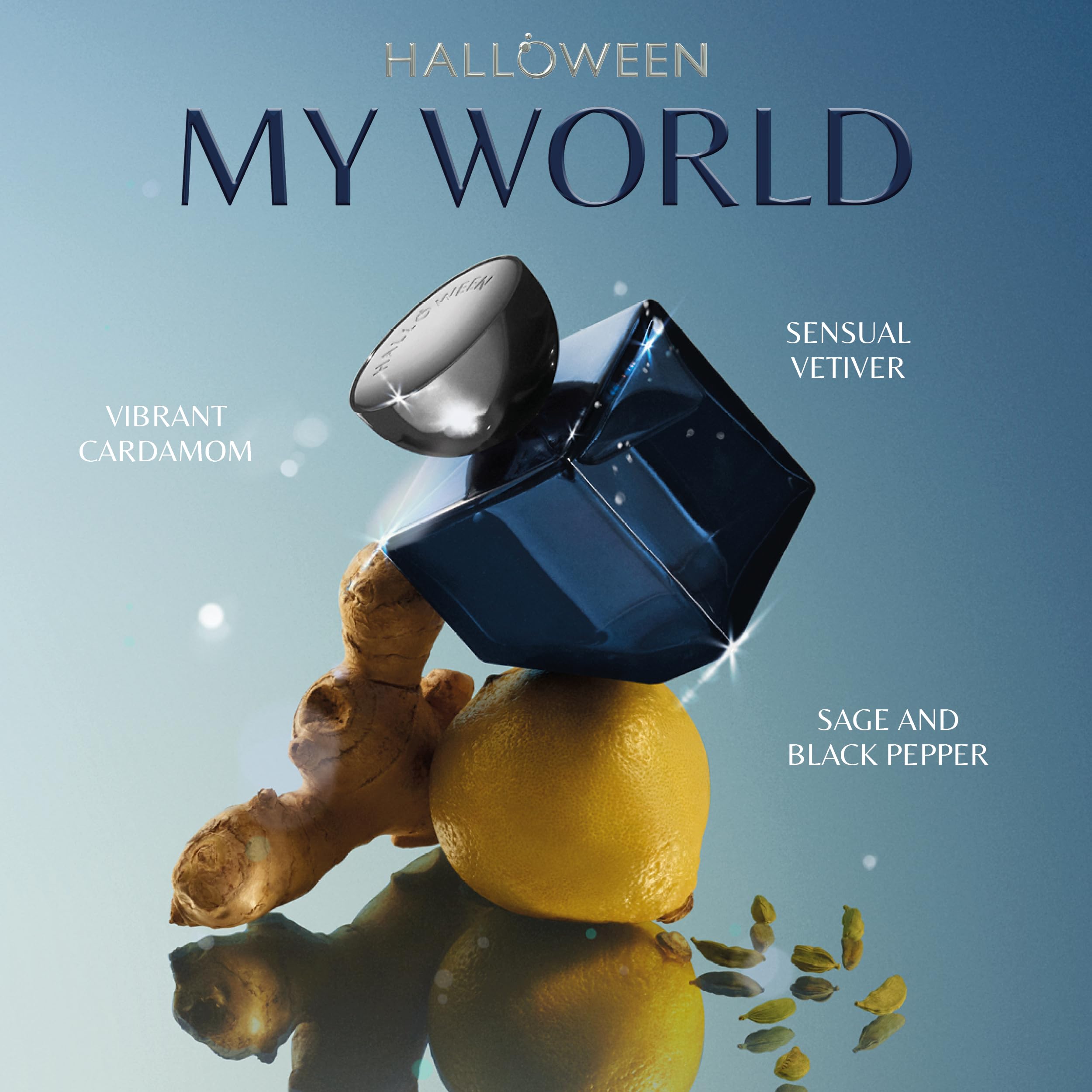 Halloween My World Eau de Parfum for Men – Woody, Aromatic & Spicy | Cardamom, Sage & Vetiver | 1.7 Fl Oz