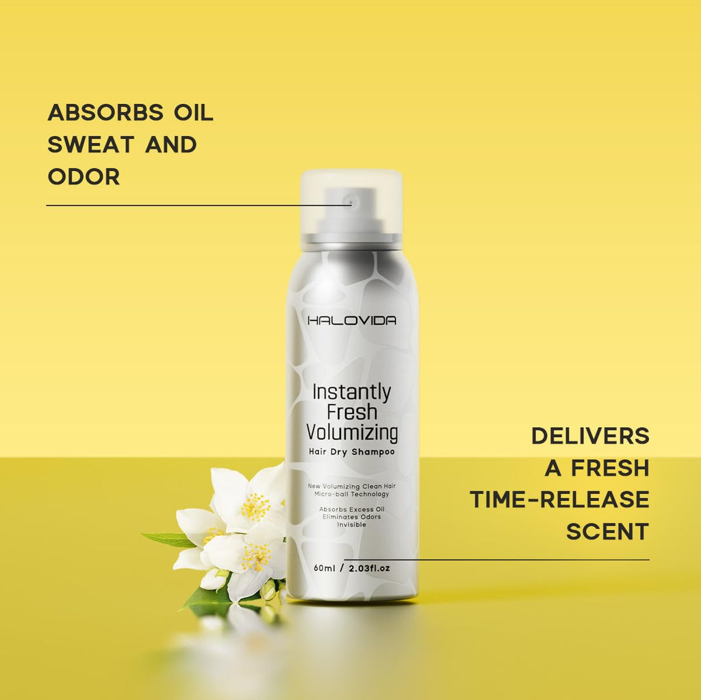 HALOVIDA Dry Shampoo for Women – Instant Volume, No White Residue, 5.07 fl oz