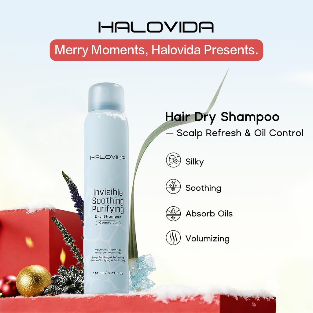 HALOVIDA Dry Shampoo for Women – Invisible, Oil-Absorbing, No Residue, Coastal Air (5.07 fl oz)