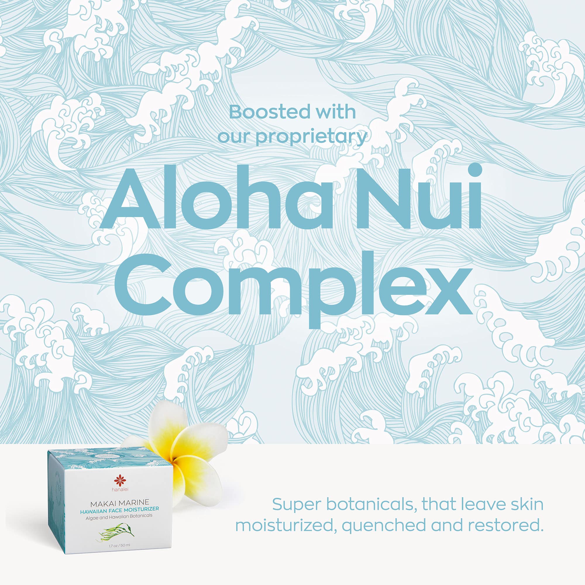 Hanalei Makai Marine Gel-Cream | Lightweight Hydration for Dry Skin | Vegan & Cruelty-Free, 1.7 fl oz