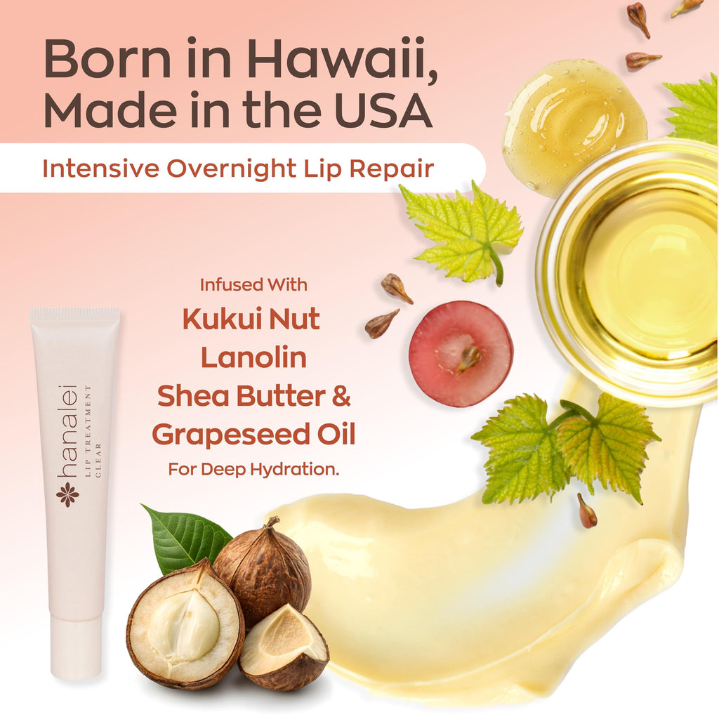 Hanalei Lip Treatment – Intensive Overnight Hydration with Kukui Oil, Peach Tint (15g) | Cruelty-Free