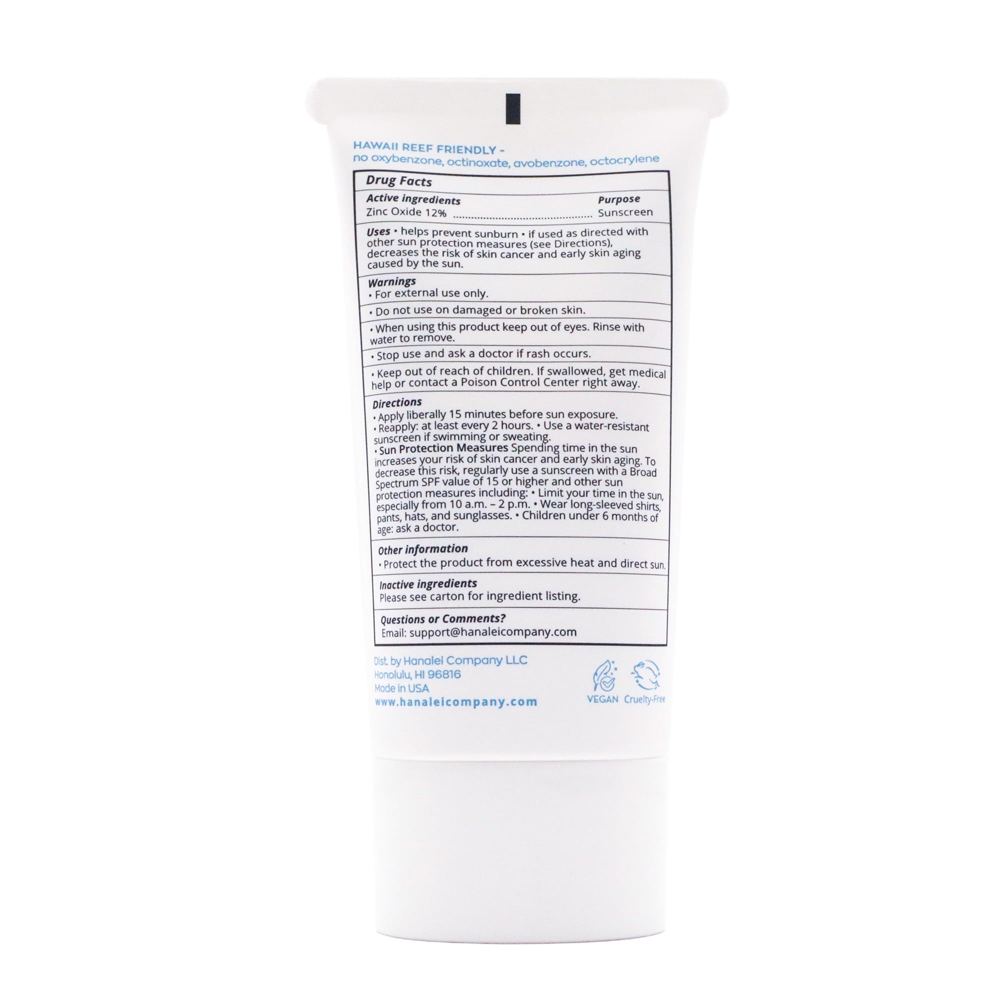 Hanalei Mineral Sunscreen Face Moisturizer SPF 50 – Dermatologist Tested, Reef-Safe, 3-in-1 Hydrating Primer
