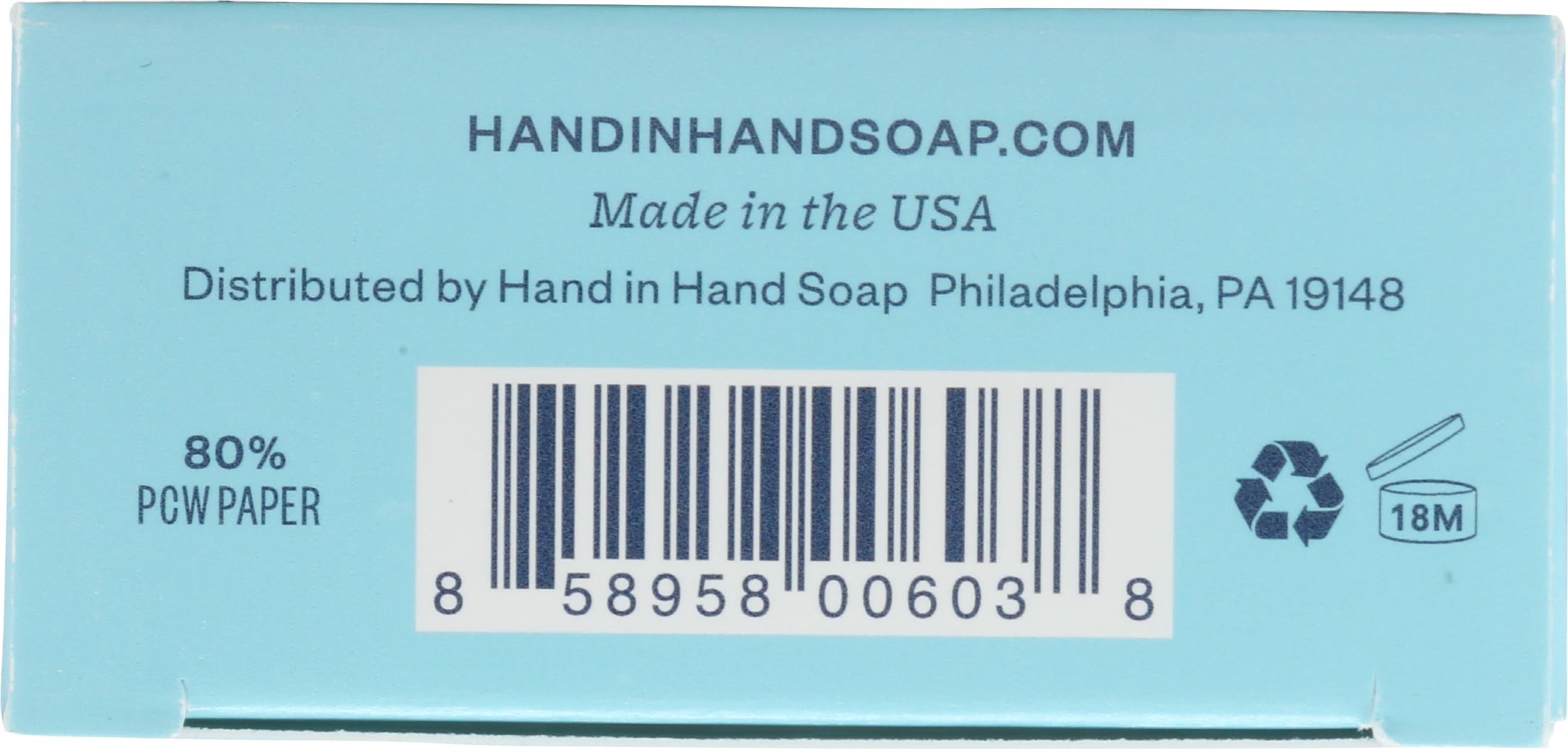 Hand in Hand Sweet Mint & Eucalyptus Sea Salt Bar Soap, 5 oz — Vegan, Palm Oil Free