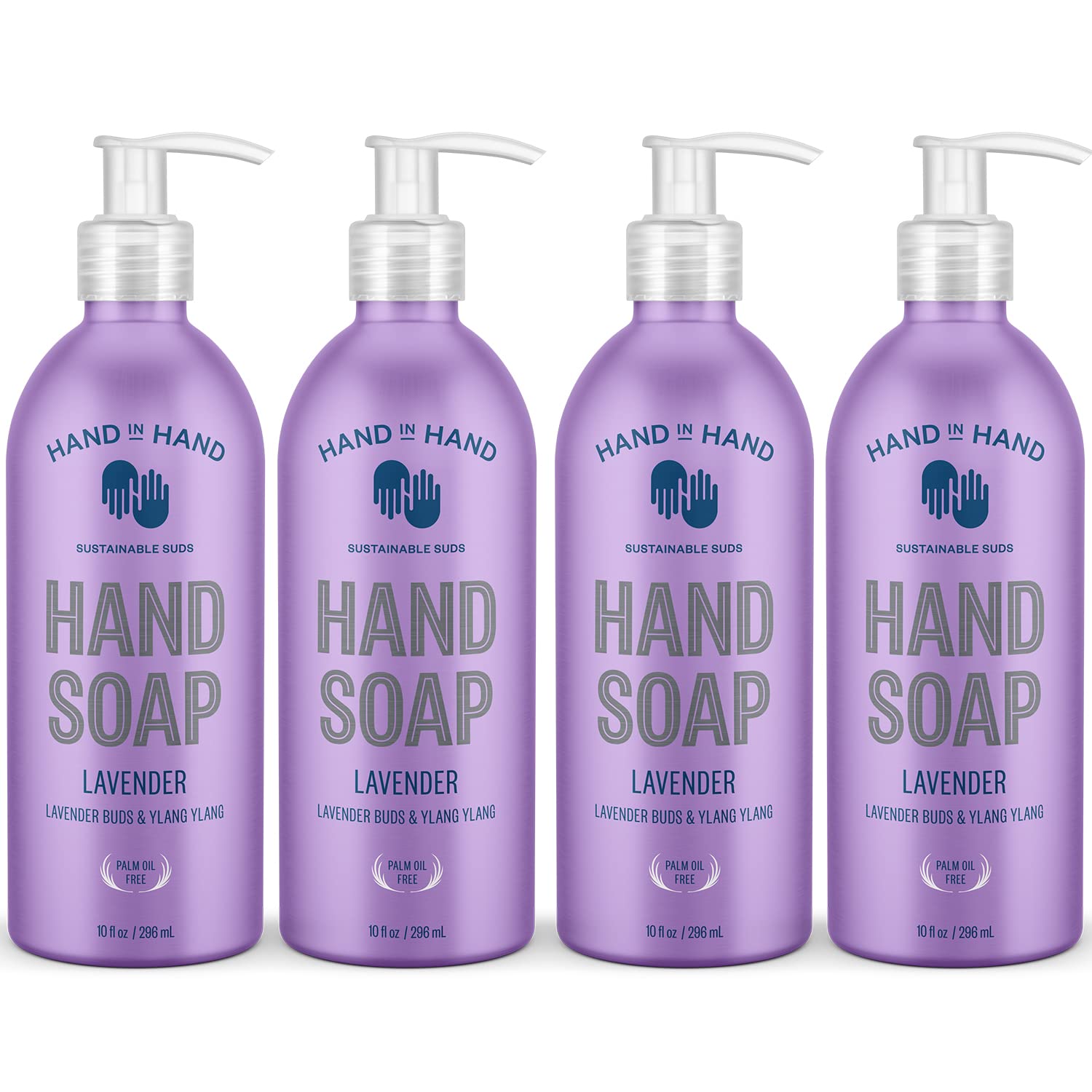 Hand in Hand Nourishing Liquid Hand Soap – Lavender Buds & Ylang Ylang, 4-Pack