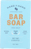 Hand in Hand Sweet Mint & Eucalyptus Sea Salt Bar Soap, 5 oz — Vegan, Palm Oil Free