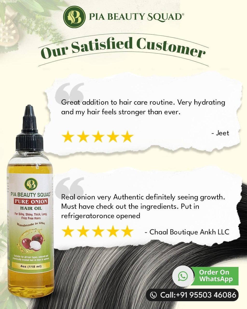 Handmade Onion Hair Oil – 4 oz | Regrowth & Fall Control | Ginger, Garlic & Turmeric | Ayurvedic Therapy