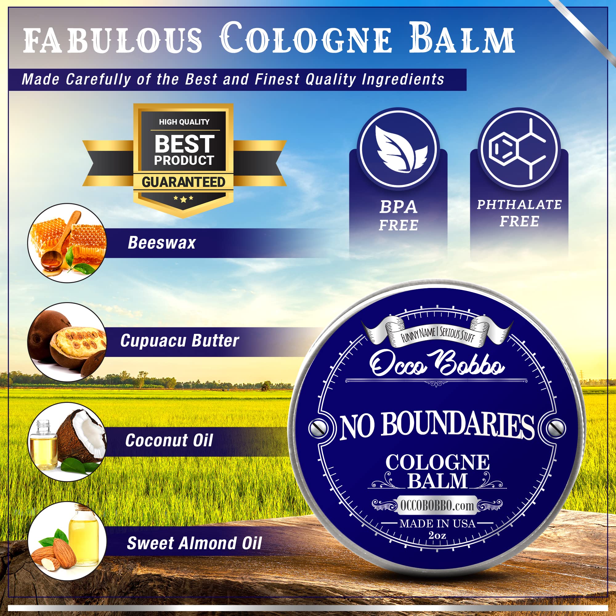 Handy Hound No Boundaries Solid Cologne – Classic Woody-Citrus Scent, 2 oz, Made in USA