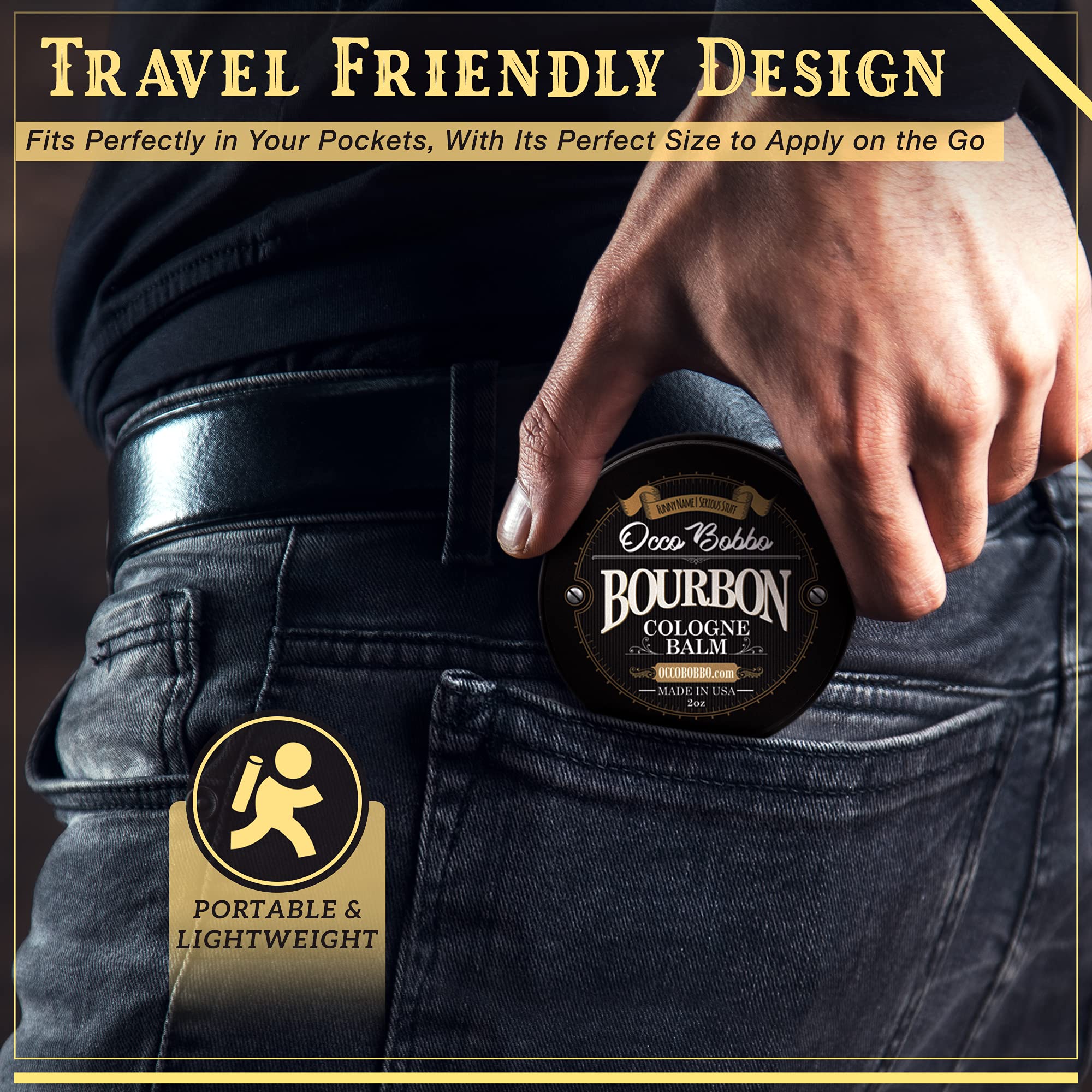 Handy Hound Occo Bobbo Solid Cologne – Bourbon & Sandalwood, 2 oz for Men