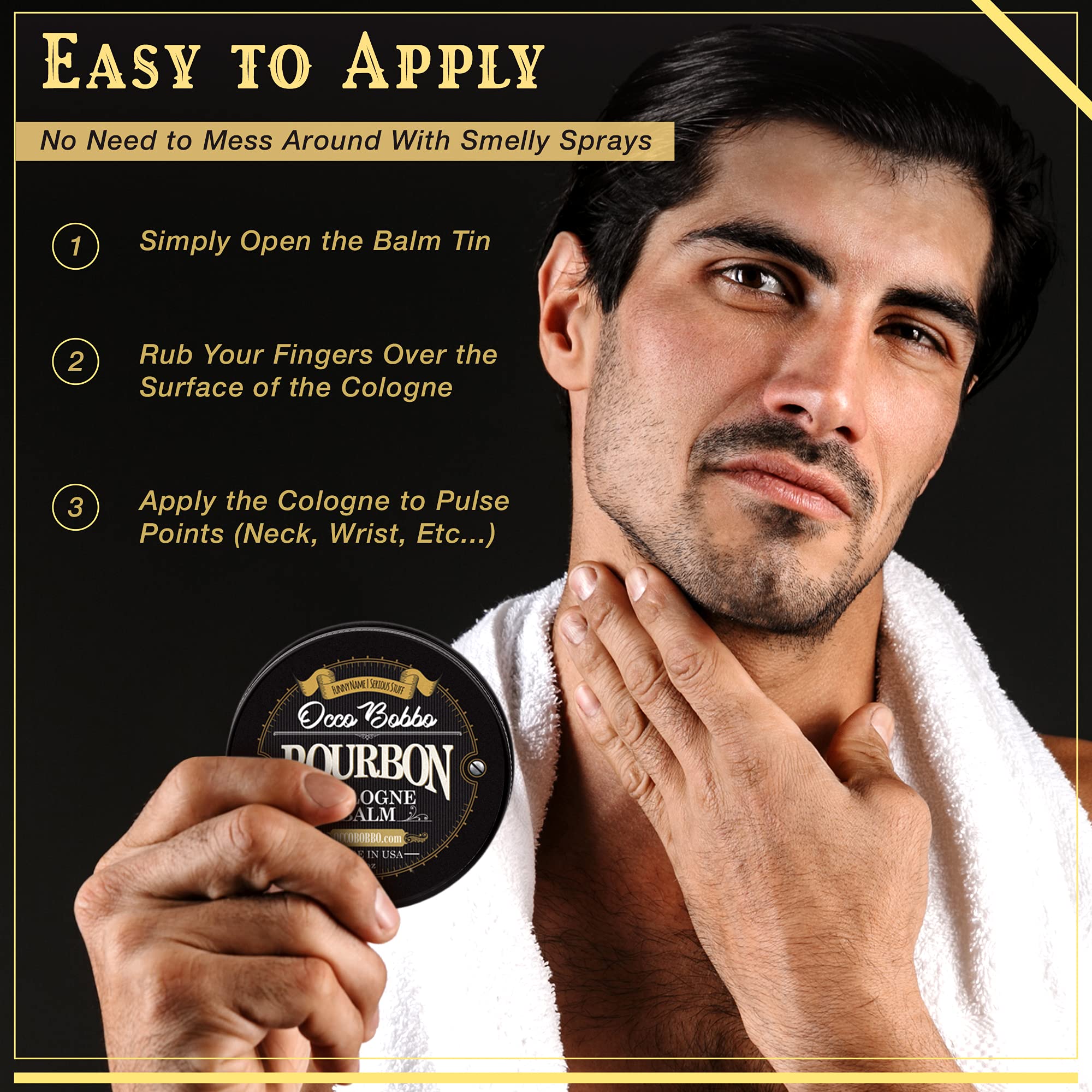 Handy Hound Occo Bobbo Solid Cologne – Bourbon & Sandalwood, 2 oz for Men