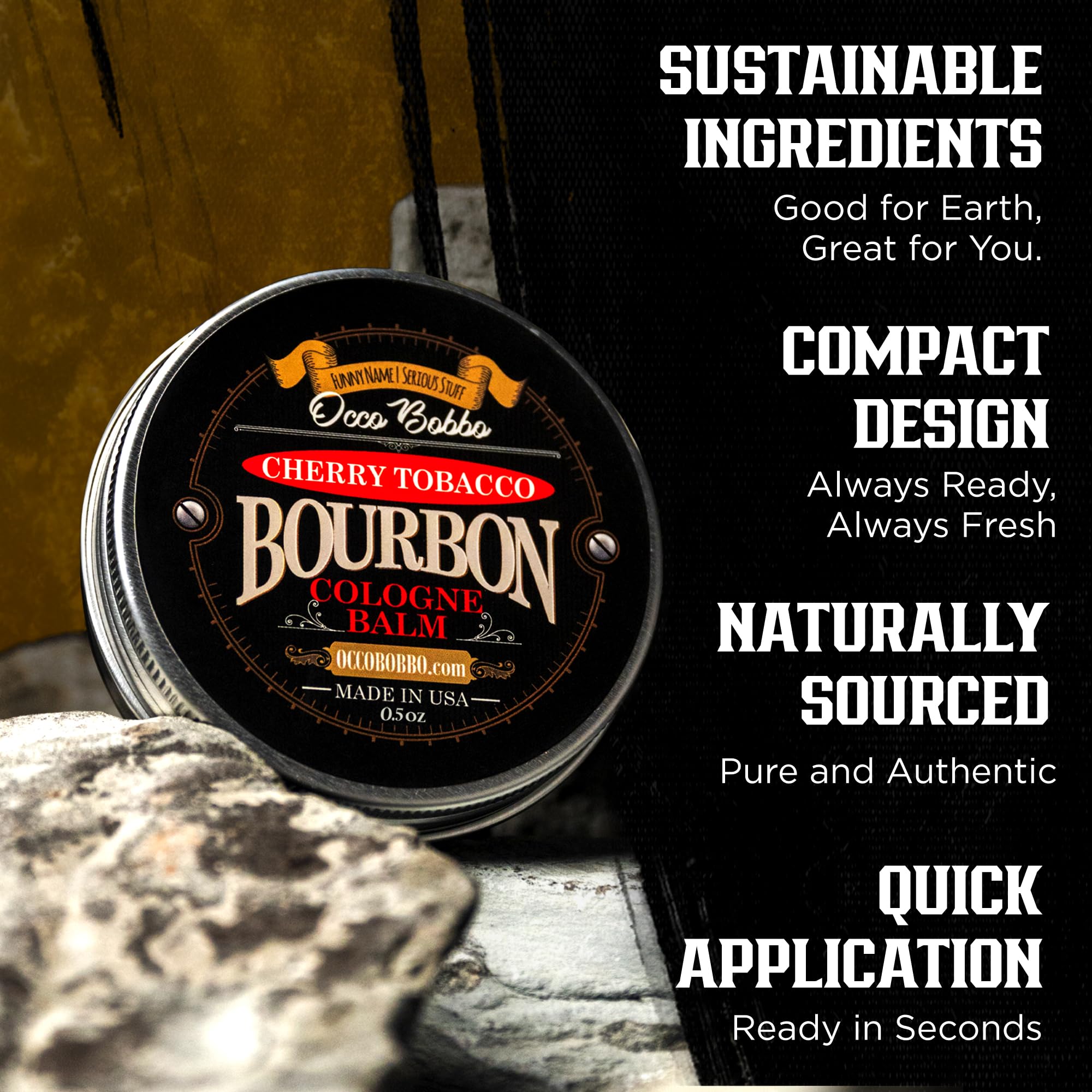 Handy Hound Occo Bobbo Cherry Tobacco Bourbon Solid Cologne for Men (.5 oz) – Made in USA