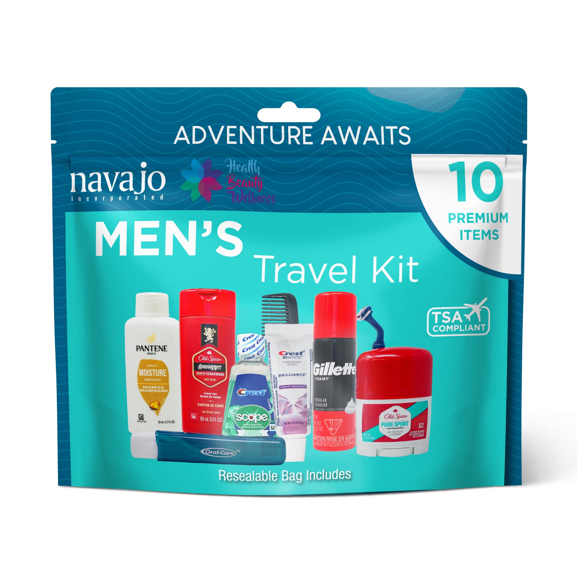 Handy Solutions 10-Piece Resealable Men's Travel Kit – TSA-Approved Grooming Set