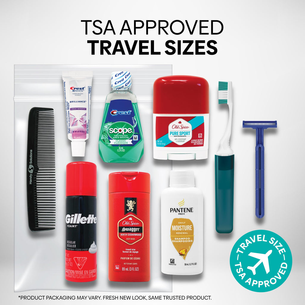 Handy Solutions 10-Piece Resealable Men's Travel Kit – TSA-Approved Grooming Set