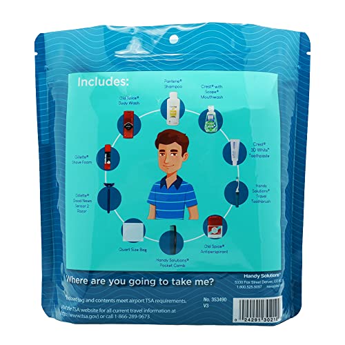 Handy Solutions 10-Piece Resealable Men's Travel Kit – TSA-Approved Grooming Set