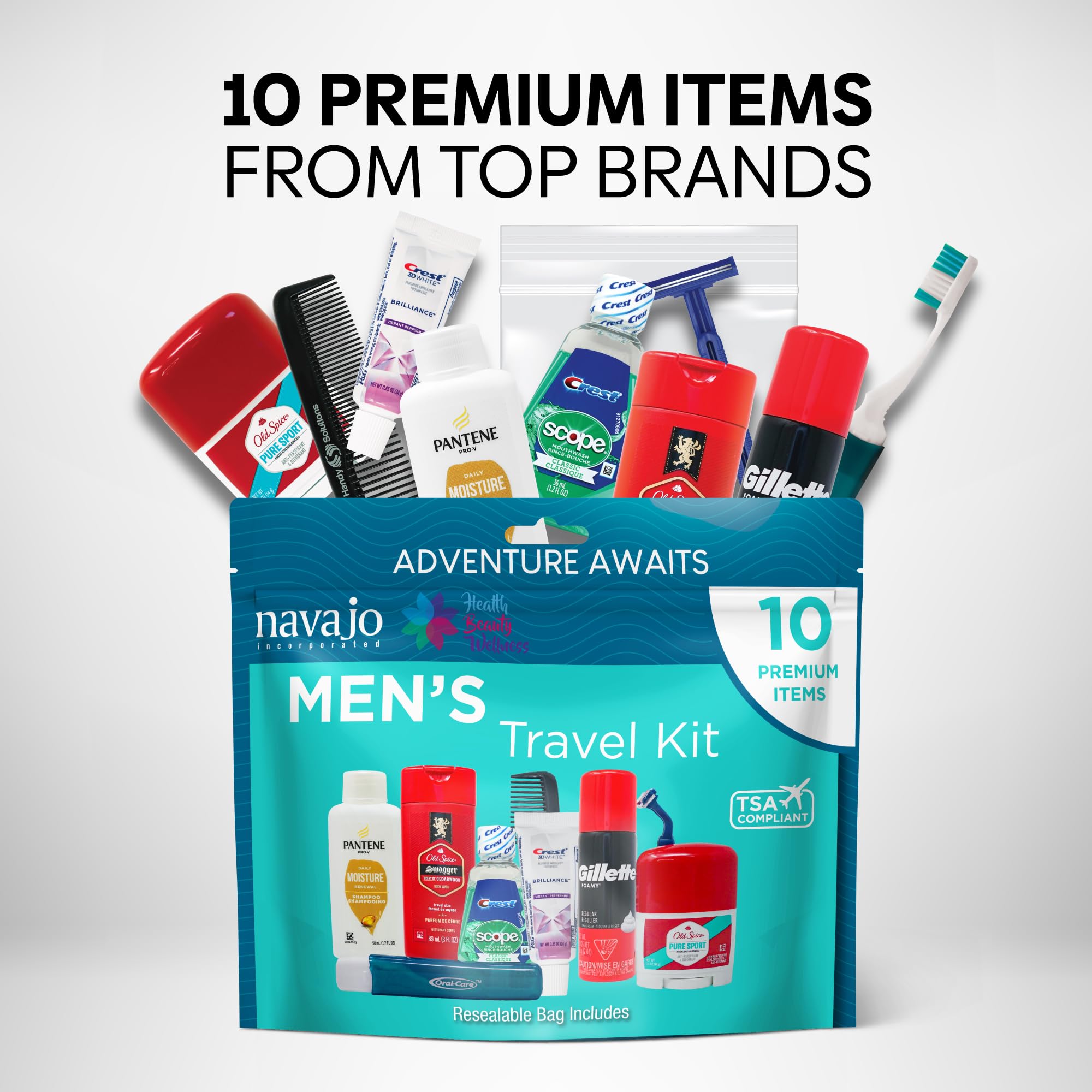 Handy Solutions 10-Piece Resealable Men's Travel Kit – TSA-Approved Grooming Set