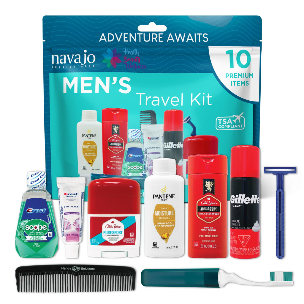 Handy Solutions 10-Piece Resealable Men's Travel Kit – TSA-Approved Grooming Set