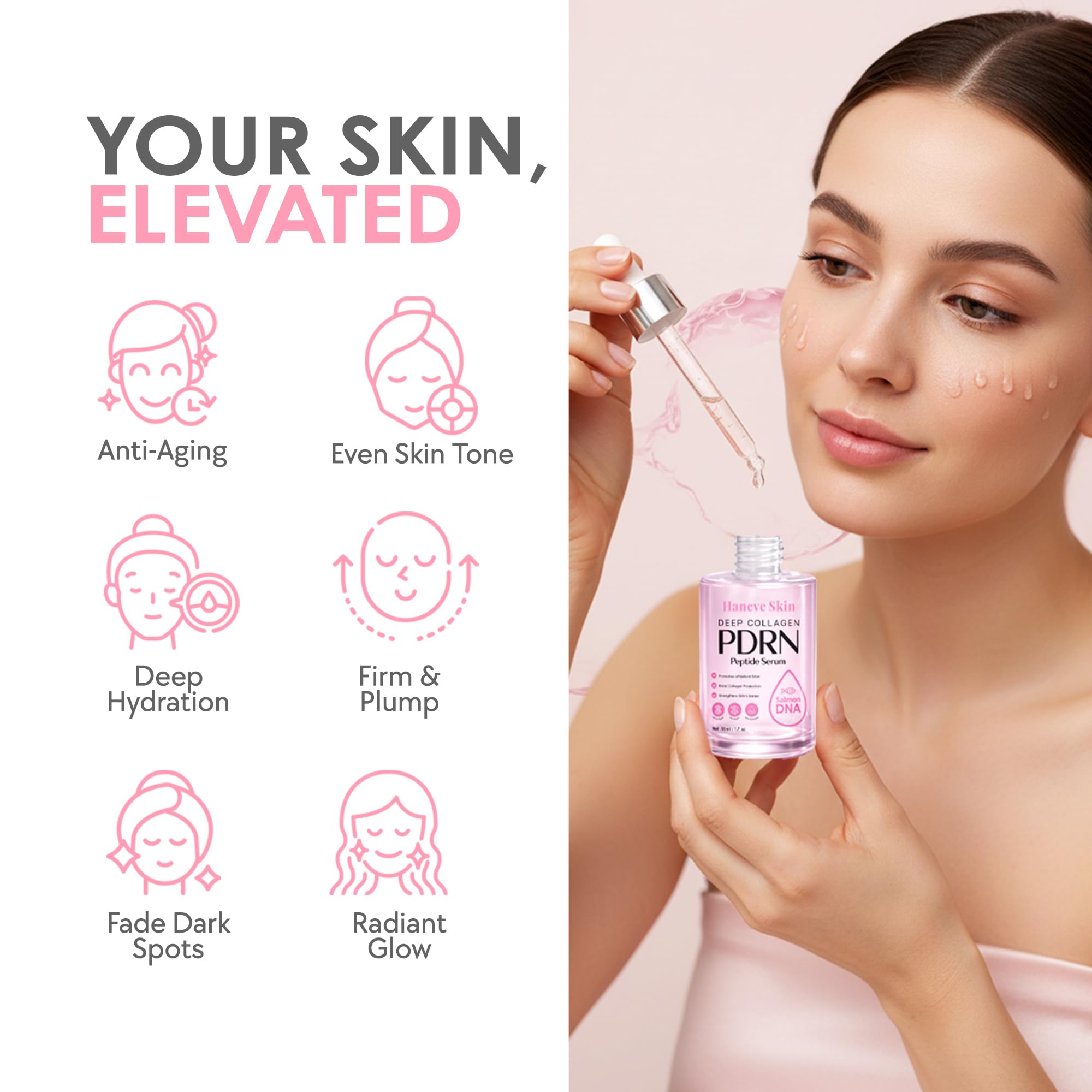 Deep Collagen PDRN Serum with Salmon DNA & Niacinamide – Haneve Skin 50ml