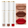 HANLADY Nude Brown Dark Red Lipstick 3pc – Long-Wearing Matte Lip Colors (Vegan & Cruelty-Free)