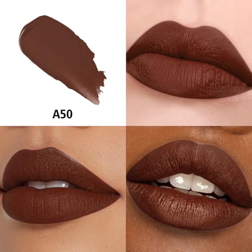 HANLADY Nude Brown Dark Red Lipstick 3pc – Long-Wearing Matte Lip Colors (Vegan & Cruelty-Free)