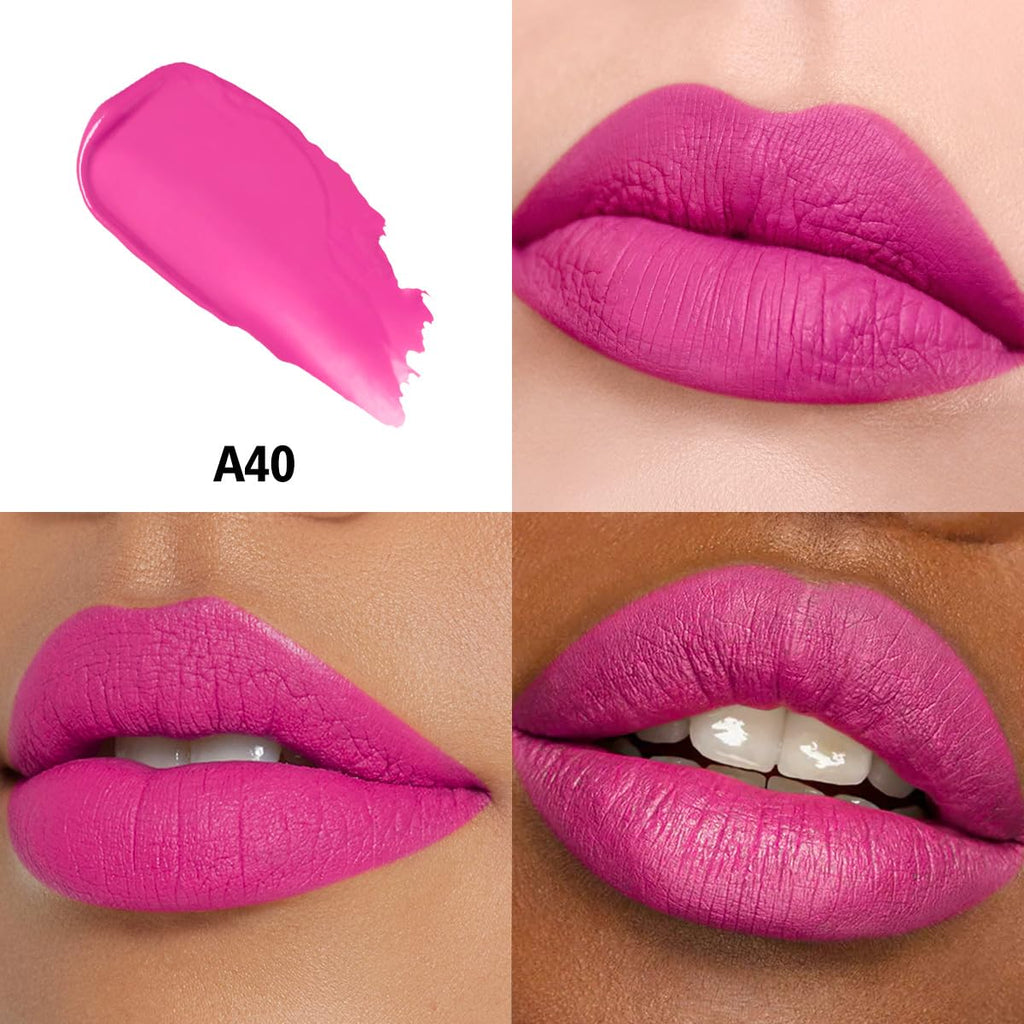 HANLADY Hot Pink Lipstick A40 Miss You – Long-Lasting, Smudgeproof, Vegan