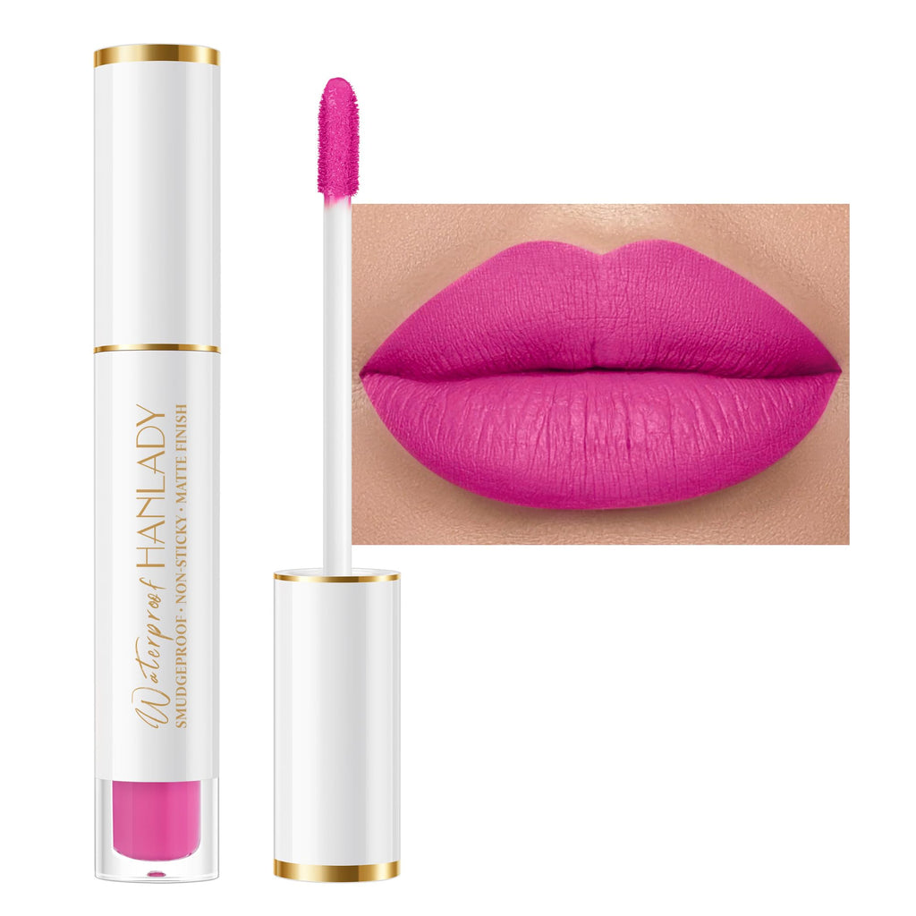 HANLADY Hot Pink Lipstick A40 Miss You – Long-Lasting, Smudgeproof, Vegan