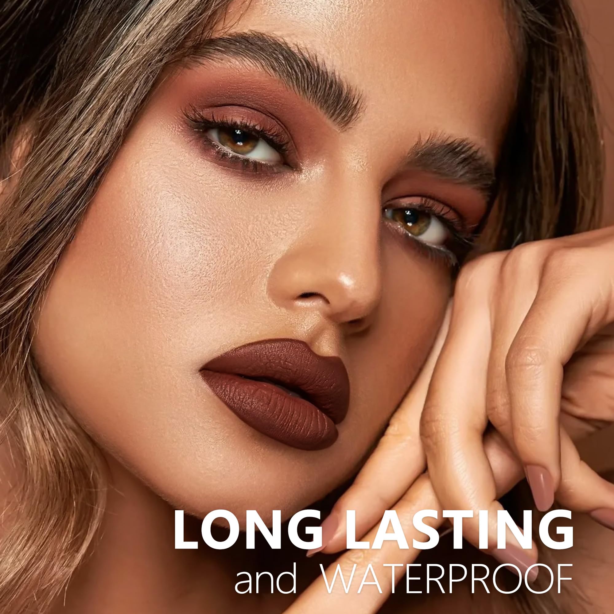 HANLADY Nude Brown Dark Red Lipstick 3pc – Long-Wearing Matte Lip Colors (Vegan & Cruelty-Free)