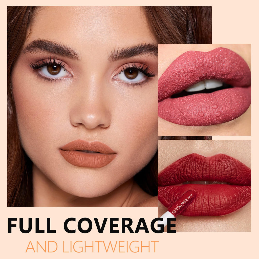 HANLADY Nude Berry Pink Lipstick 3pc – Long Lasting Matte Lip Color A61/66/44