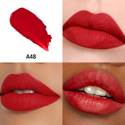 HANLADY Nude Brown Dark Red Lipstick 3pc – Long-Wearing Matte Lip Colors (Vegan & Cruelty-Free)