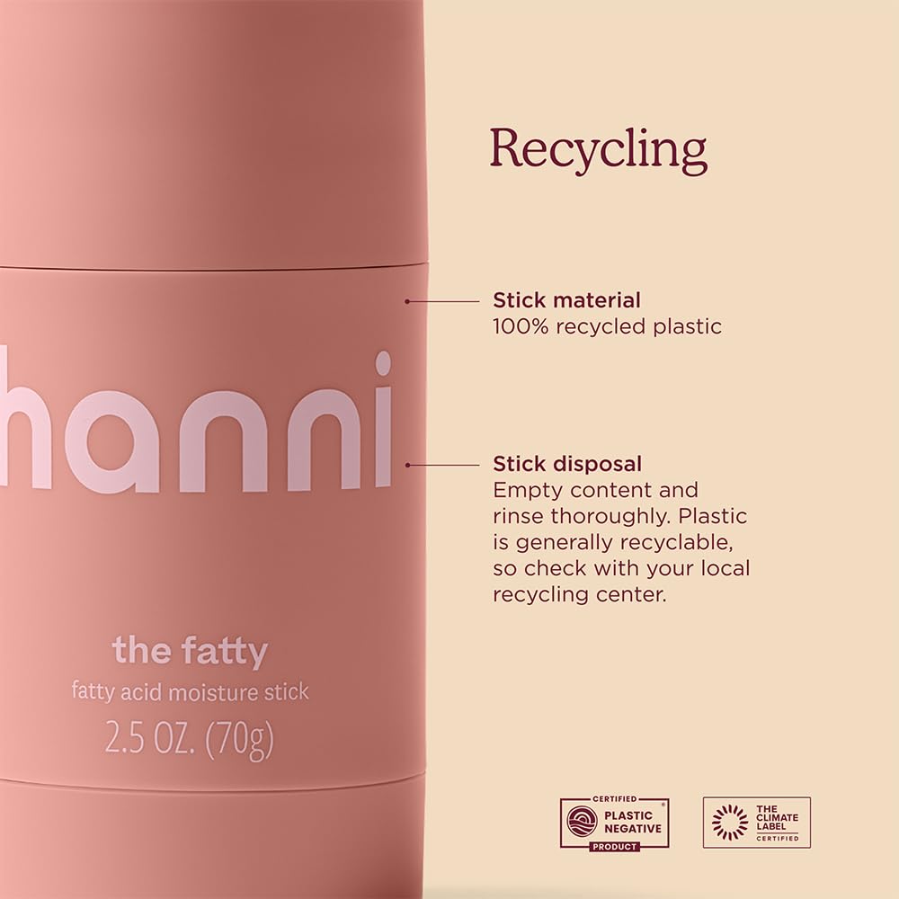 HANNI Fatty Body Moisturizer Stick with Fatty Acids – Fragrance-Free, Travel Size, 2.5 oz (Pack of 2)